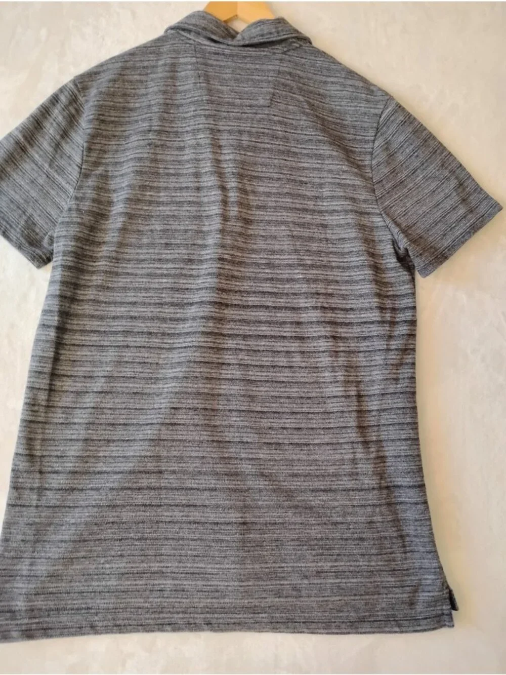 Banana Republic Mens Polo Shirt Casual School Work XL Marled Gray Black Pocket